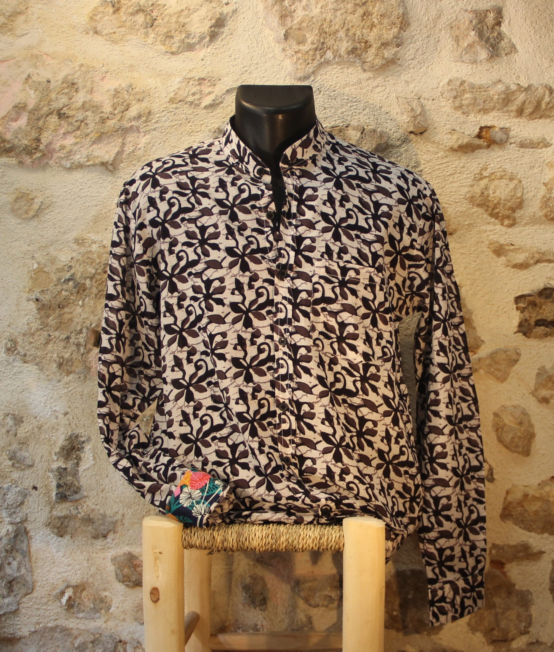 Chemisier Vintage Antik Batik - Taille M (env. 38) - Imprimé Fleuri Multicolore - Neuf Avec étiquettes